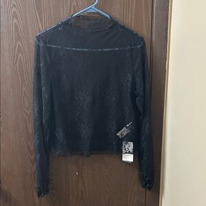 Sheer Black Lace Top